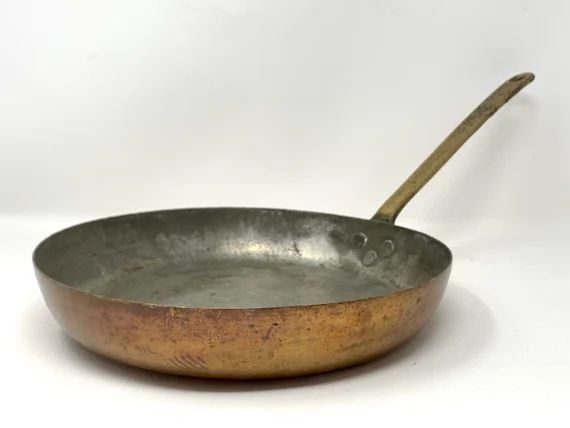 Vintage Copper Cookware, Heavy Copper Skillet, 10.5" Copper Sauté Pan, Gift for Cook | Etsy (US)