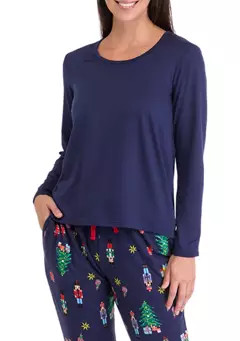PAJAMARAMA Women's Nutcracker Solid Long Sleeve Pajama Top | Belk