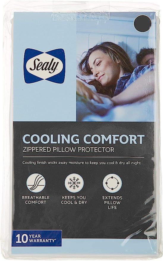Sealy Cooling Comfort Zippered Jumbo Pillow Protector Jumbo White | Amazon (US)