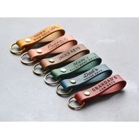 Personalised Leather Keyring, Custom Engraved Keychain, Premium Keyfob Loop Gifts For Dad Grandad Mum | Etsy (UK)