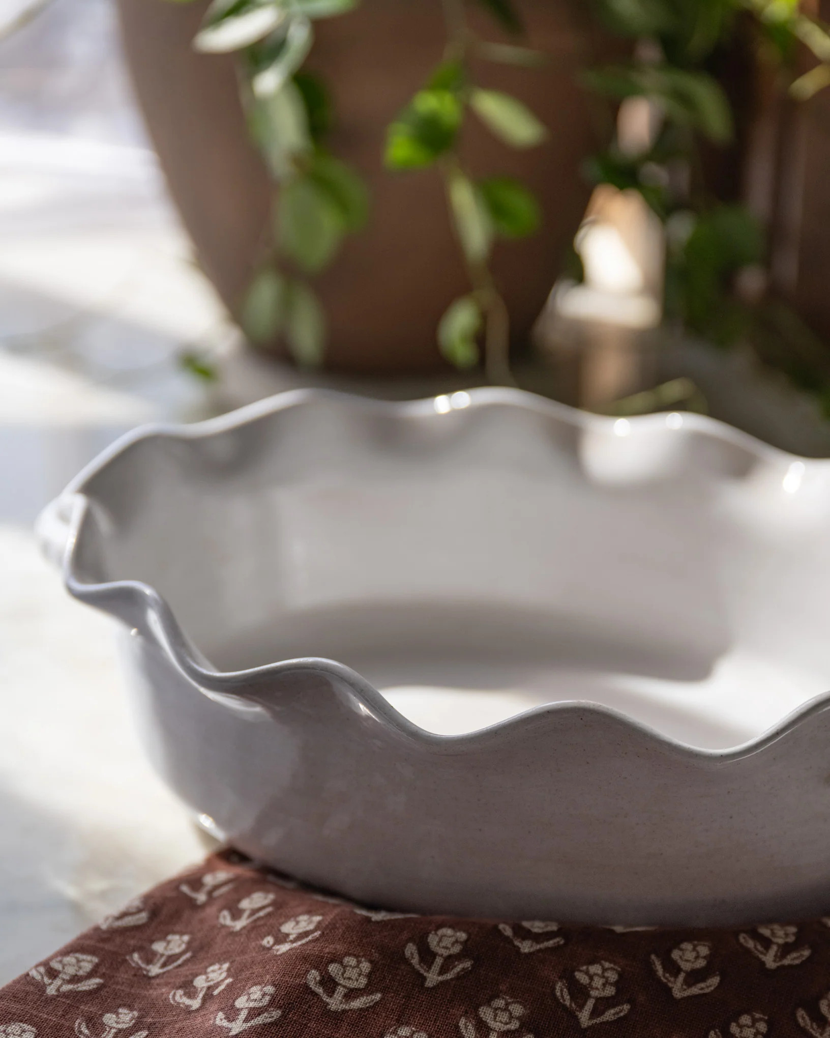 Cream Oval Scalloped Baker | Magnolia