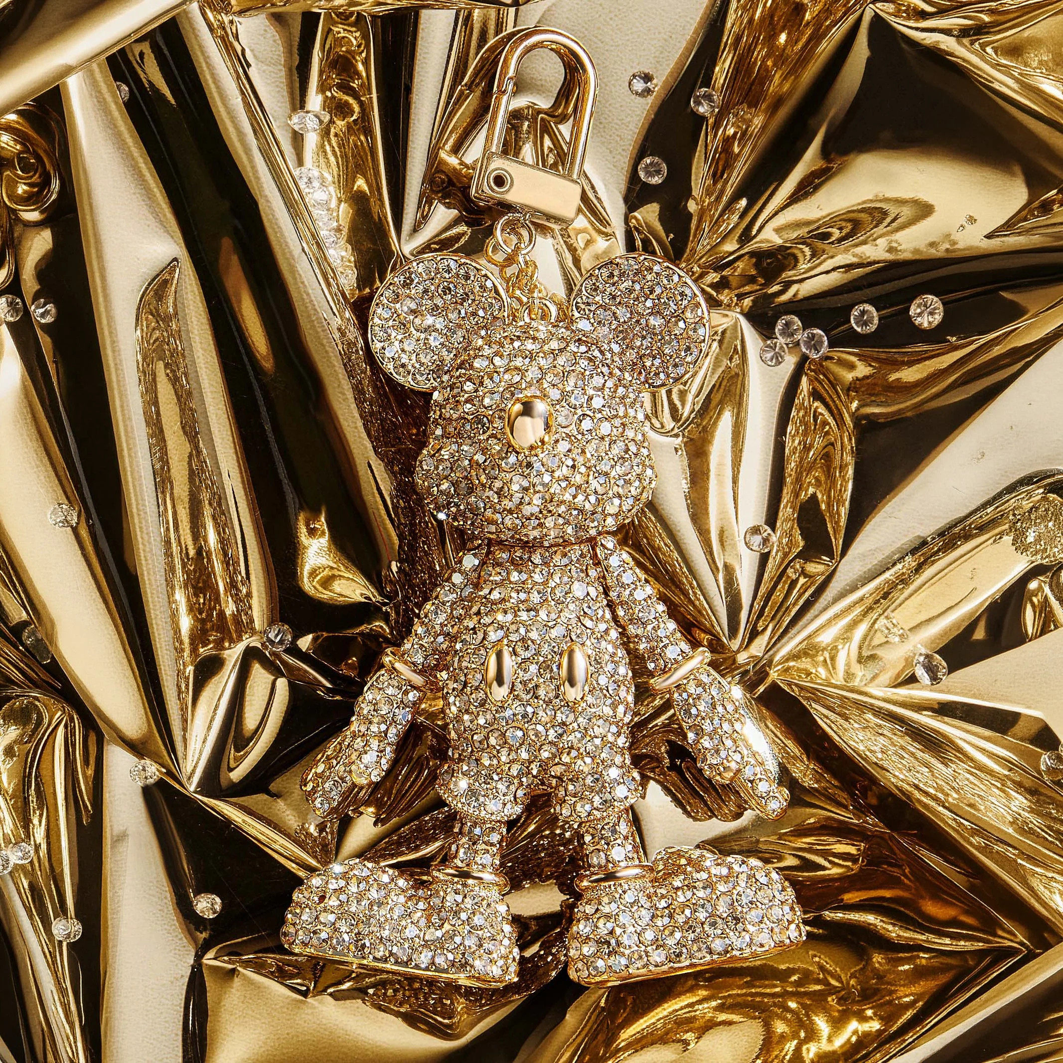 Mickey Mouse disney Bag Charm - Gold Glitter | BaubleBar