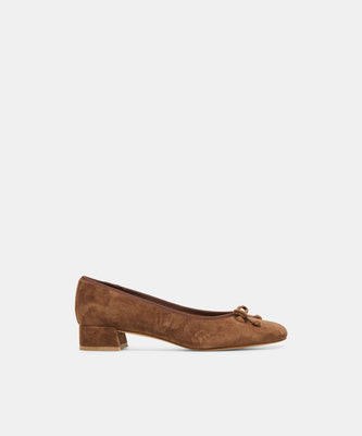 Ritla Mid Heels in Cocoa Suede Size 7 By Dolce Vita | DolceVita.com