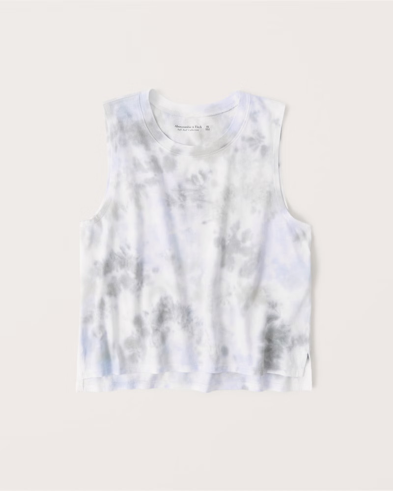 Tie-Dye Relaxed Cropped Tank | Abercrombie & Fitch (US)