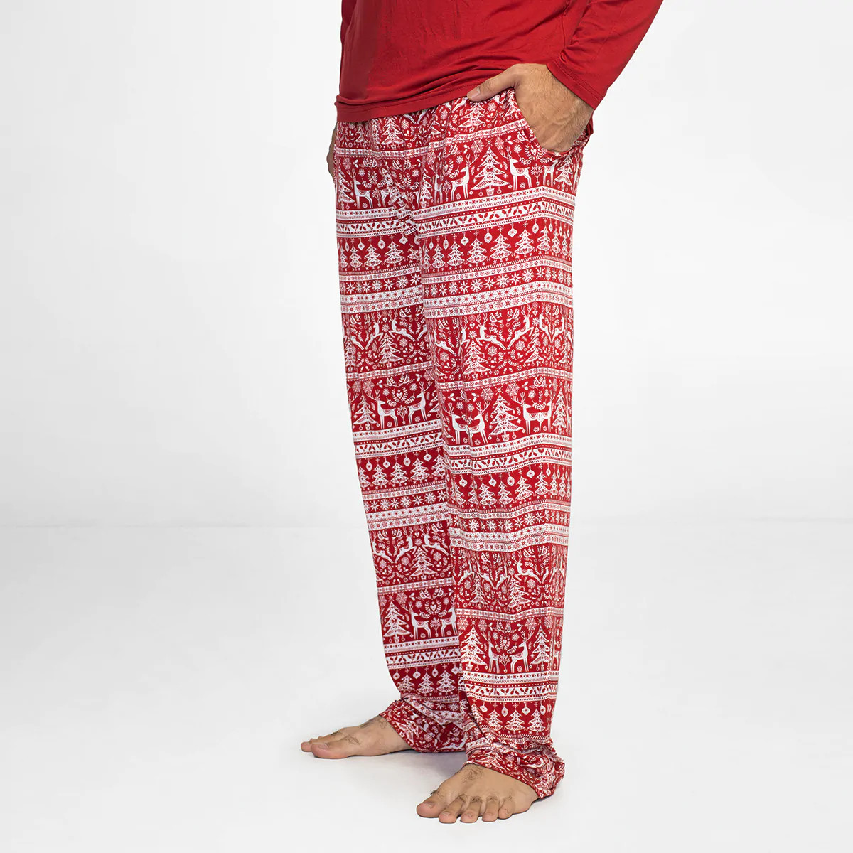Reindeer Cheer Men's Bamboo Viscose Pajama Pants | Little Sleepies