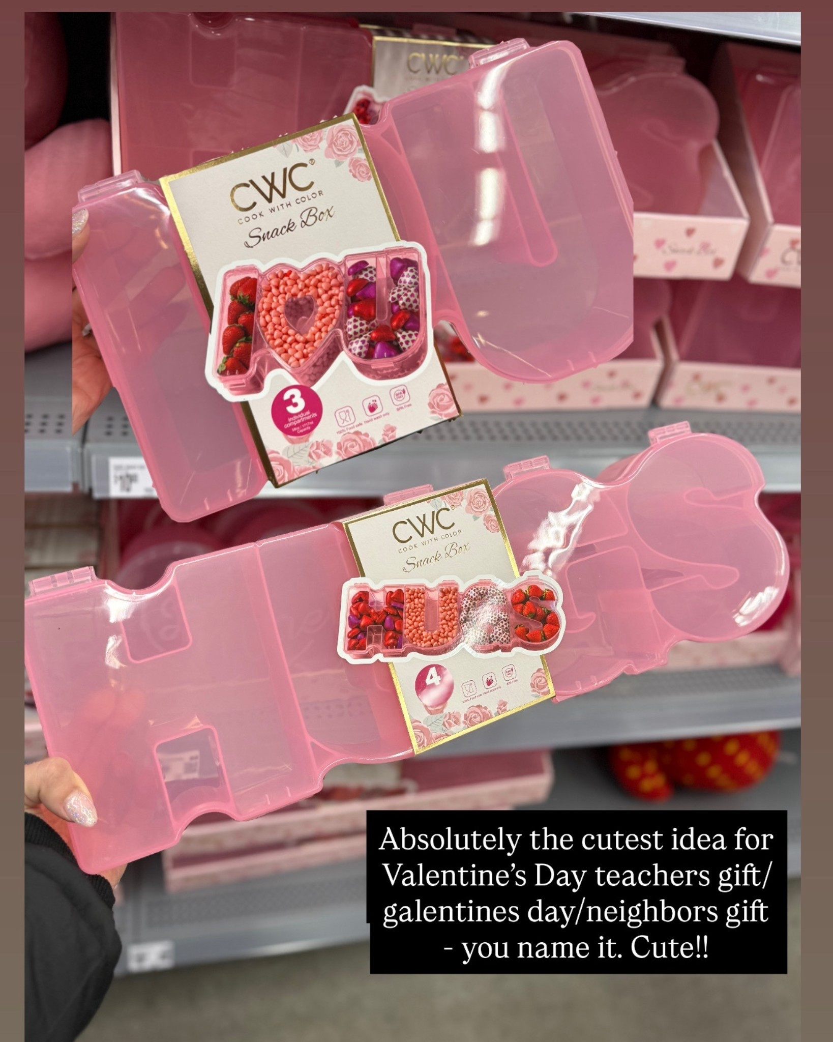 The cutest Valentine’s gift idea EVER 💕
These heart-shaped snack boxes from Walmart are perfect for teachers, Galentine’s, neighbors, kids’ friends, or coworkers—and they’re reusable too 🥹

What to fill them with:
🍬 Conversation hearts or gummies
🍓 Chocolate-covered strawberries
🍿 Popcorn + pink M&M’s
🧁 Mini cookies or brownies
💄 Lip balm + scrunchies for older kids/adults
💌 Love notes or candy valentines

So easy, affordable, and thoughtful—and you can customize them for anyone.

✨ Reusable snack boxes
✨ Budget-friendly gift idea
✨ Perfect for Valentine’s Day
✨ Walmart win

#LTKSeasonal #LTKmomlife #LTKselfcare