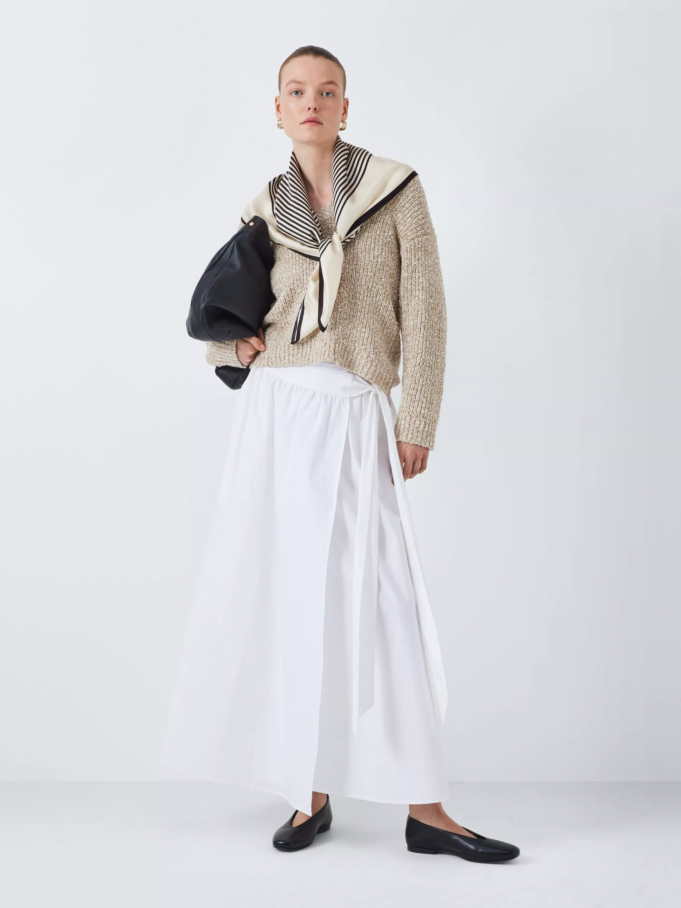 John Lewis Vita Staggered Stripe Print Square Silk Scarf | John Lewis (UK)