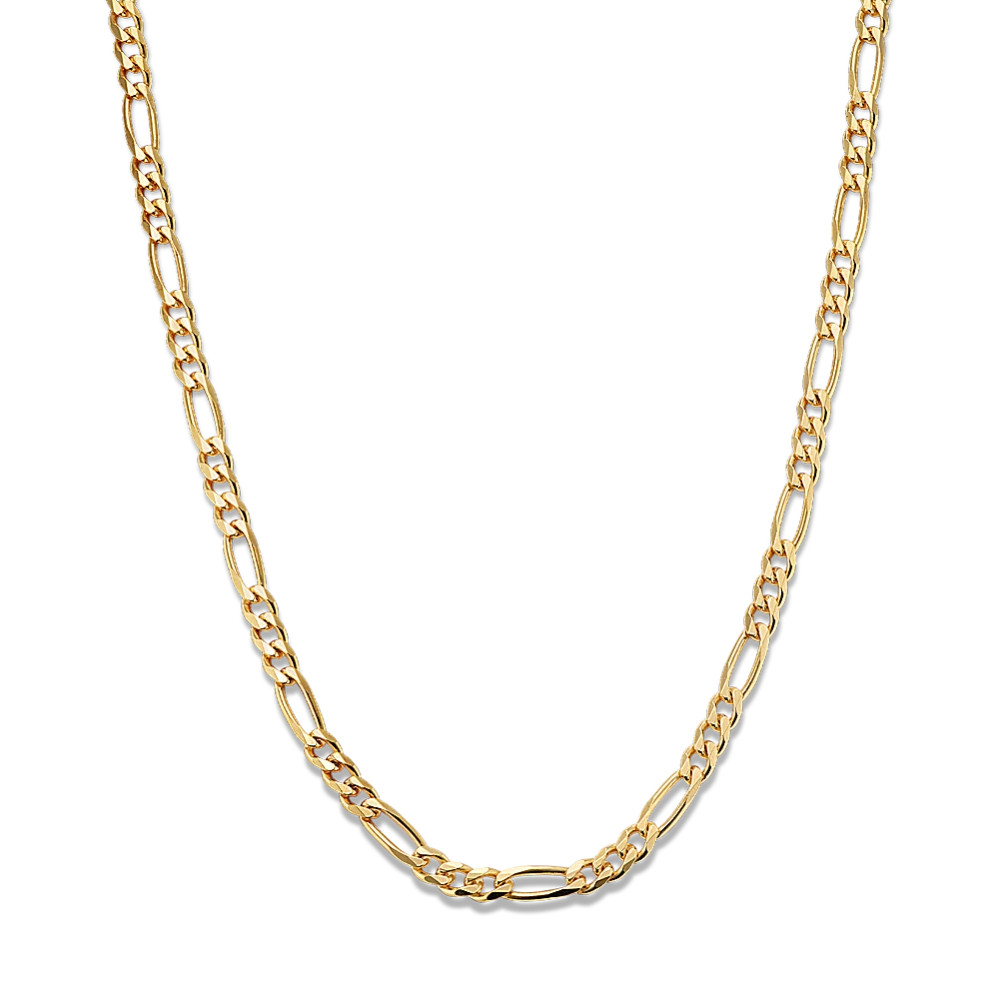 18 in 14K Yellow Gold Vermeil Figaro Chain (4.5mm) | Shane Co
