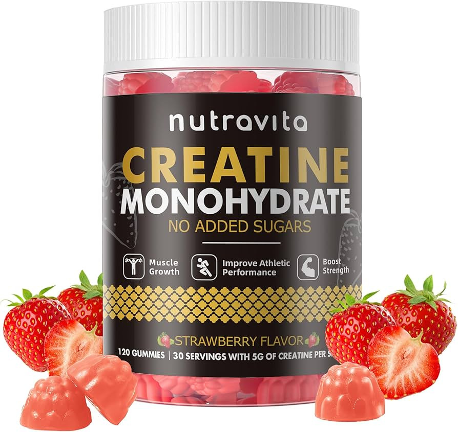 Nutravita Creatine Monohydrate Gummies for Men & Women-5g of Creatine Monohydrate per Serving - S... | Amazon (US)