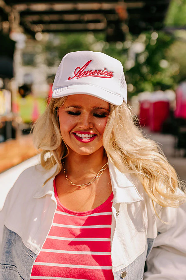America Embroidered Trucker Hat | Impressions Online Boutique