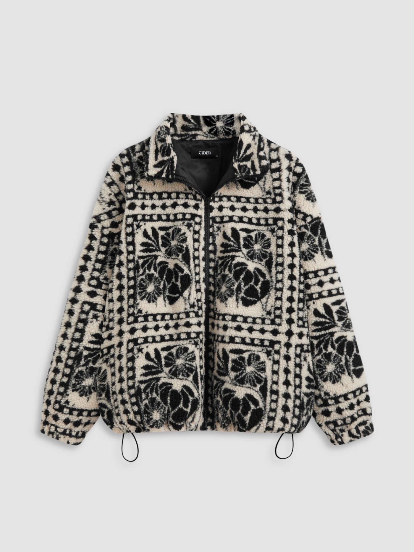 Printed Fleece Zip Front Jacket | Cider