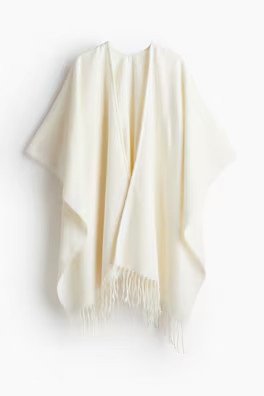 Fine-knit Cashmere-blend Poncho - Round Neck - Black - Ladies | H&M US | H&M (US + CA)