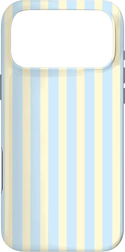 Cute Baby Blue and Yellow Stripes Vertical Line Minimalist Case for iPhone 17 Pro Max | Amazon (US)