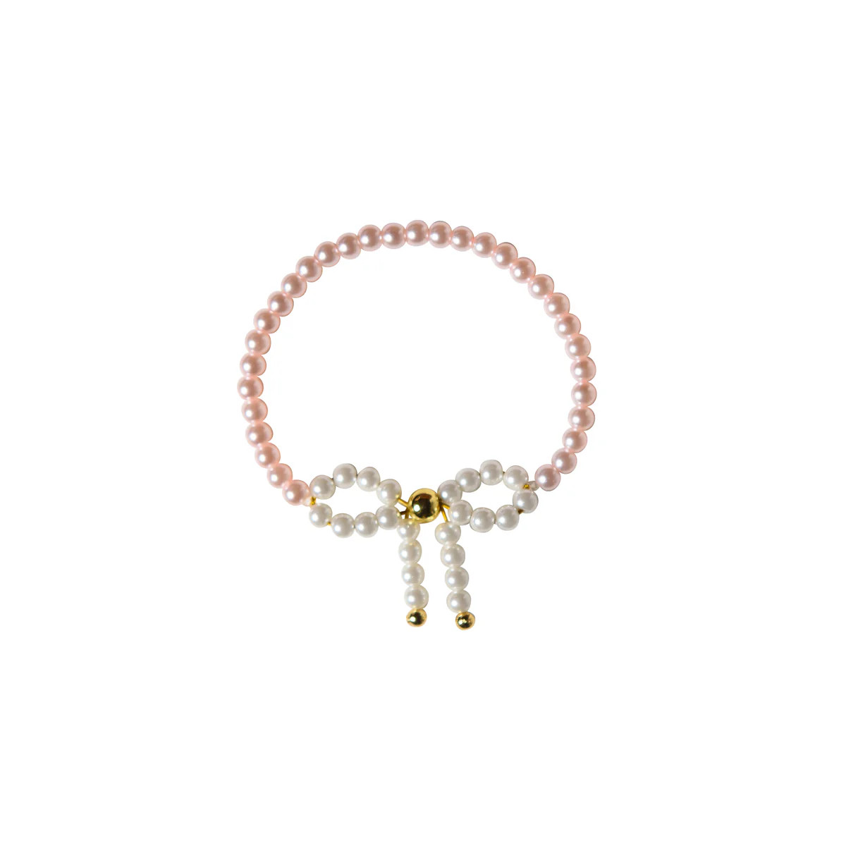 Pearl Bow & Pink Bead Bracelet | Over The Moon Gift