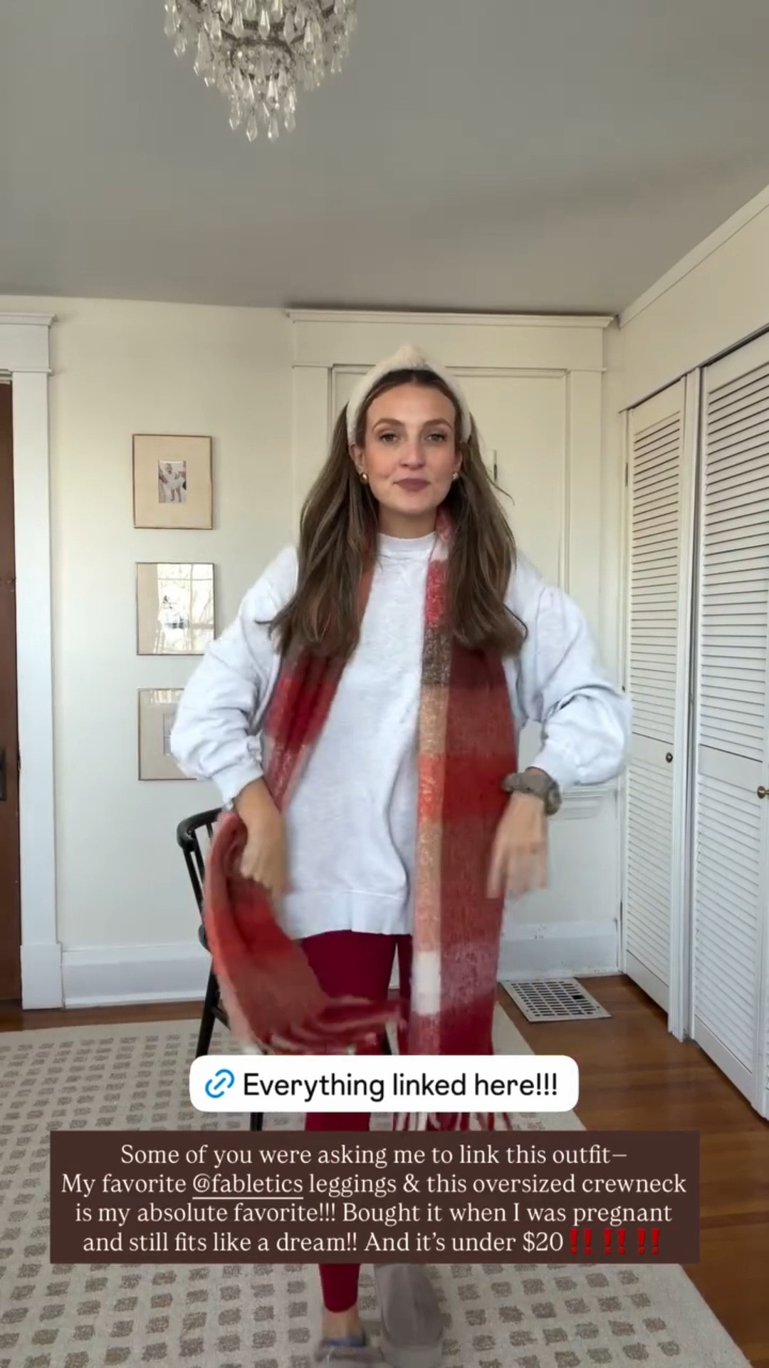 Some of you were asking me to link this outfit—
My favorite @fabletics leggings & this oversized crewneck is my absolute favorite!!! Bought it when I was pregnant and still fits like a dream!! And it’s under $20‼️‼️‼️