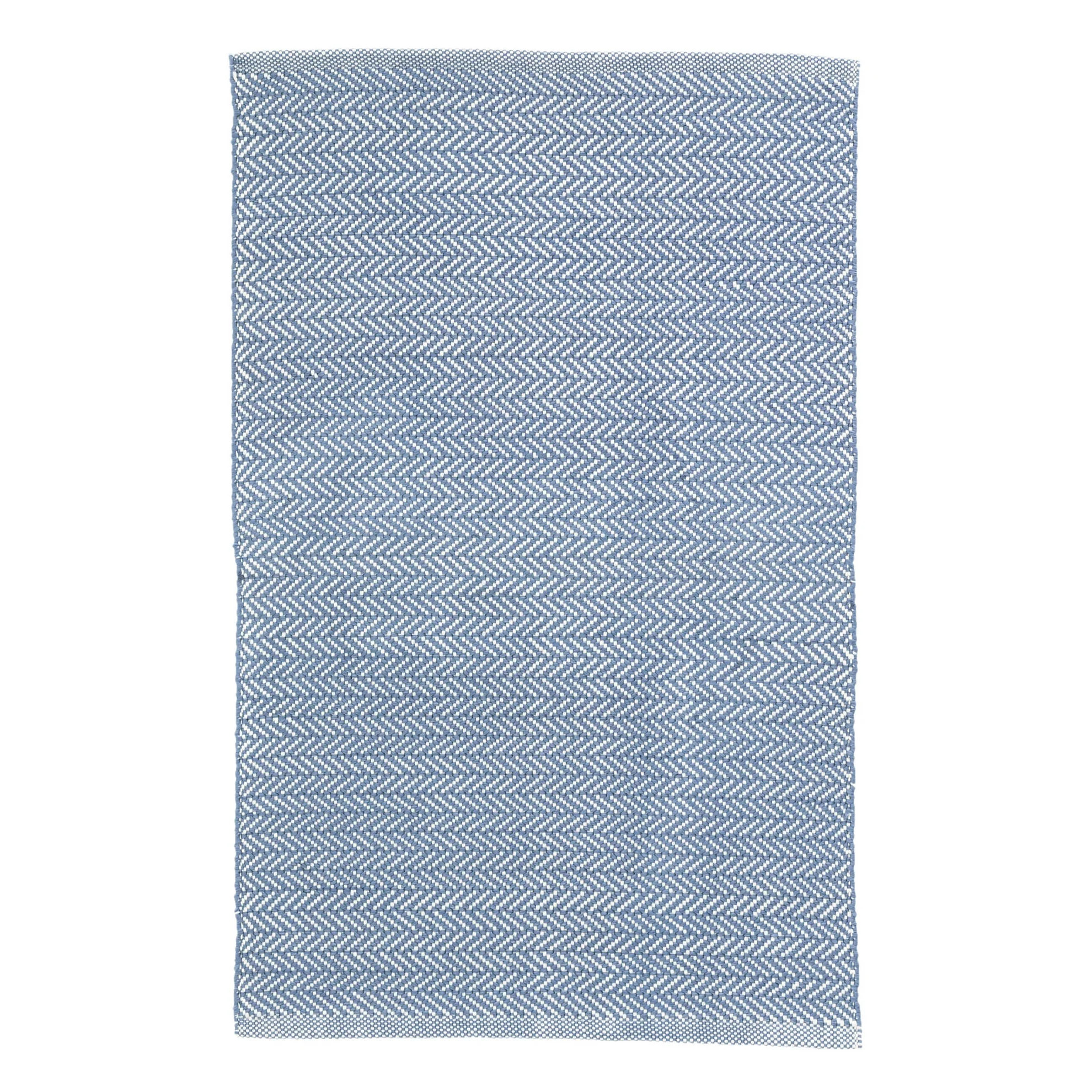 Herringbone Denim/Ivory Handwoven Indoor/Outdoor Rug | Annie Selke