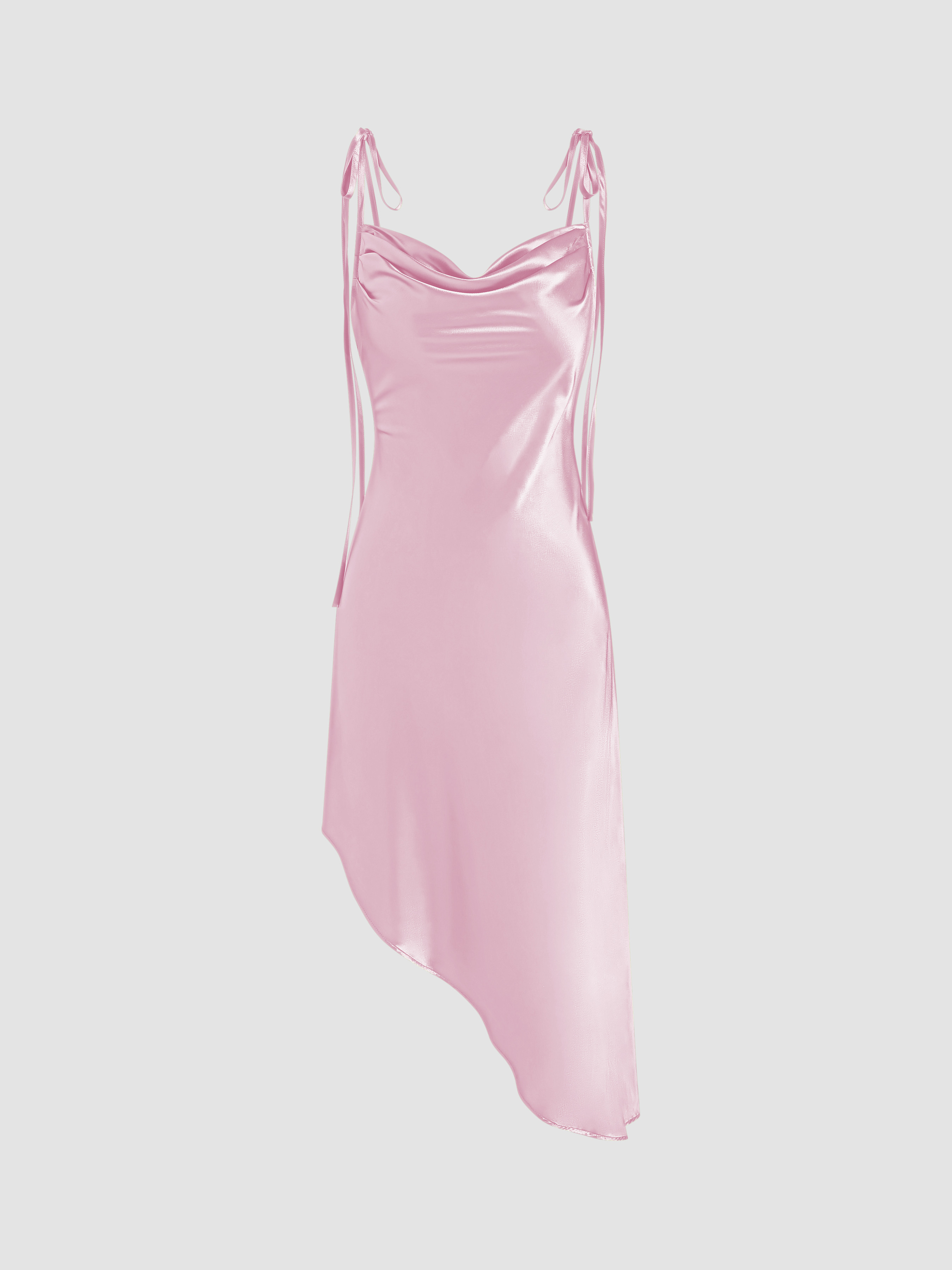 Satin Asymmetrical Hem Cami Dress - Cider | Cider