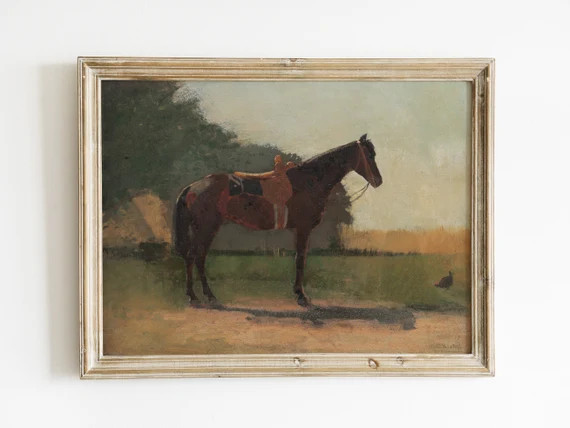 Horse Painting | Horse Print | Equestrian Print | Horse Drawing | Farmhouse Wall Art | Vintage Pr... | Etsy (US)