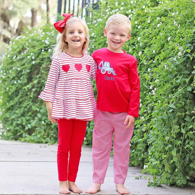 Sweet Valentine Red Stripe Callie Legging Set | Classic Whimsy