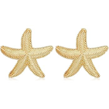 MISS RIGHT Gold Shell Earrings for Women, Stainless Steel Sea Shell Stud Seashell Earrings Beach ... | Amazon (US)