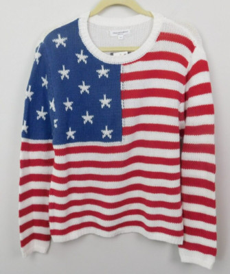 Grayson Threads Womens Sweater Medium American Flag Crew Neck 4th Of July NEW  | eBay | eBay US