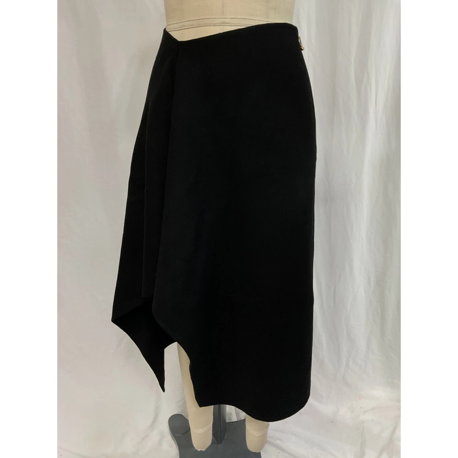 Cos 'The Asymmetric' Black Wool Midi Skirt Size 2 | eBay US