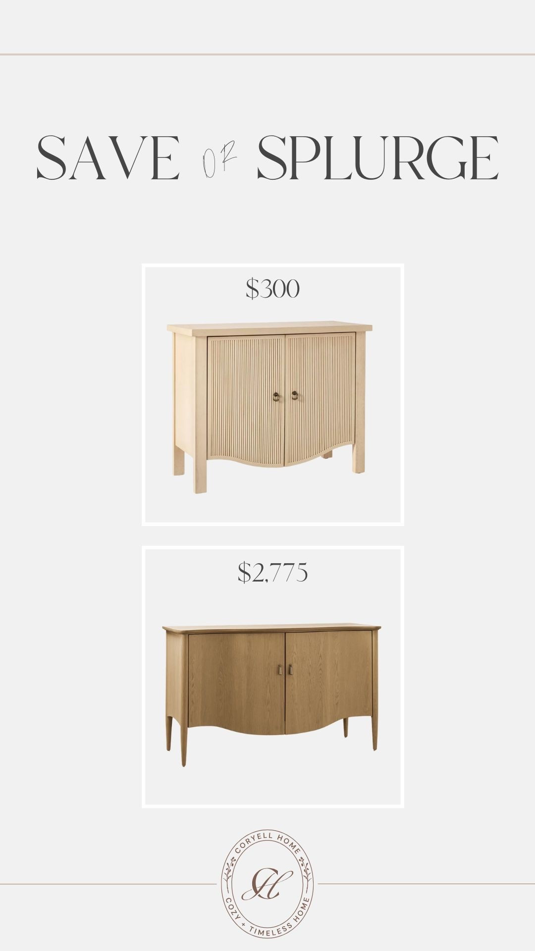 A beautiful save or splurge! I love both of these accent cabinets, however this Target one is such an amazing deal! It’s on sale right now too! 

#LTKHome #LTKStyleTip
