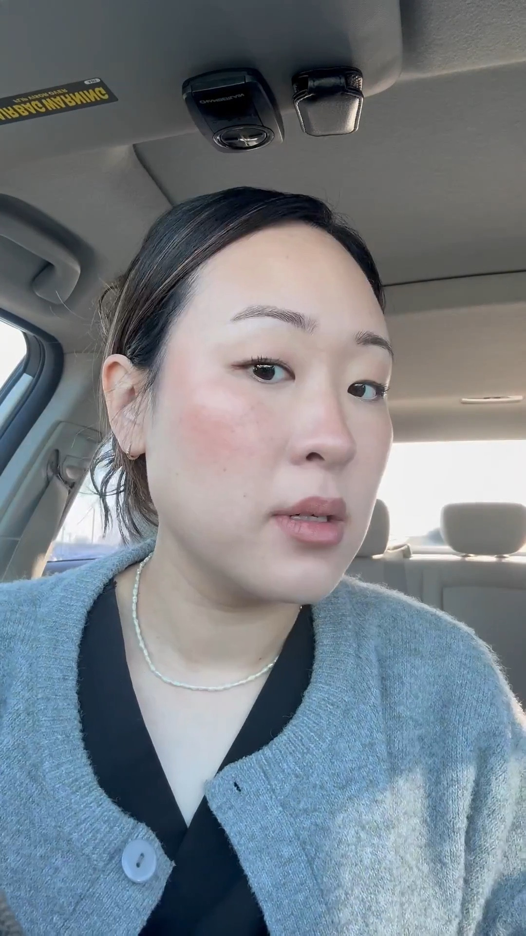 I got owned by daylight savings and woke up late so I had to get ready in the car with only 5 mins to spare! 