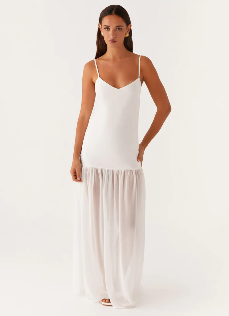 Heavenly Linen Maxi Dress - White | Peppermayo (Global)