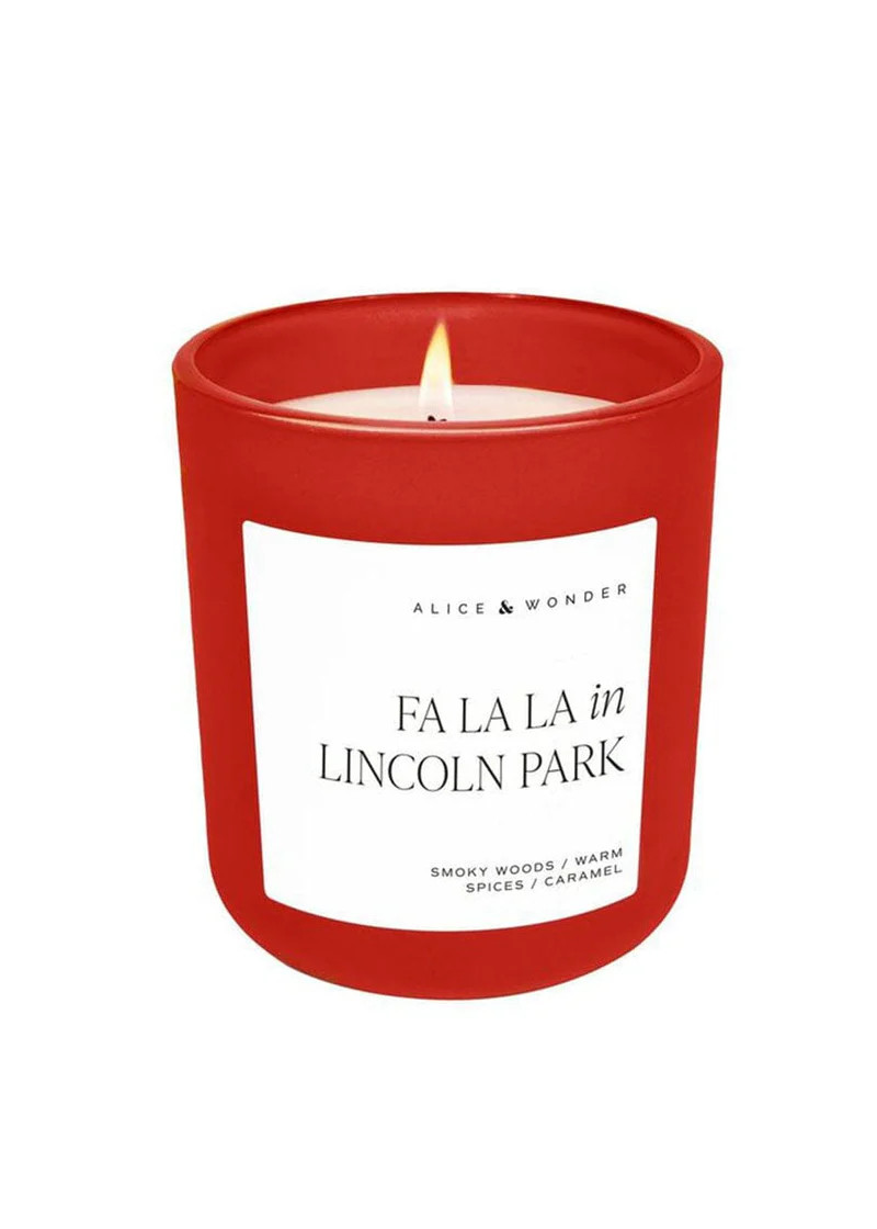 Fa La La In Lincoln Park Soy Candle -  Red 15oz | Alice & Wonder
