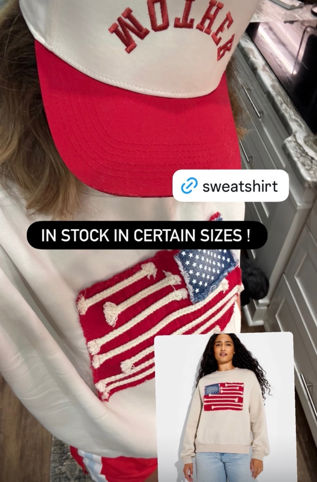 This is in stock in certain sizes!!
See if they have yours ! 

Flag sweatshirt at Target

#LTKActive #LTKootd #LTKOver40