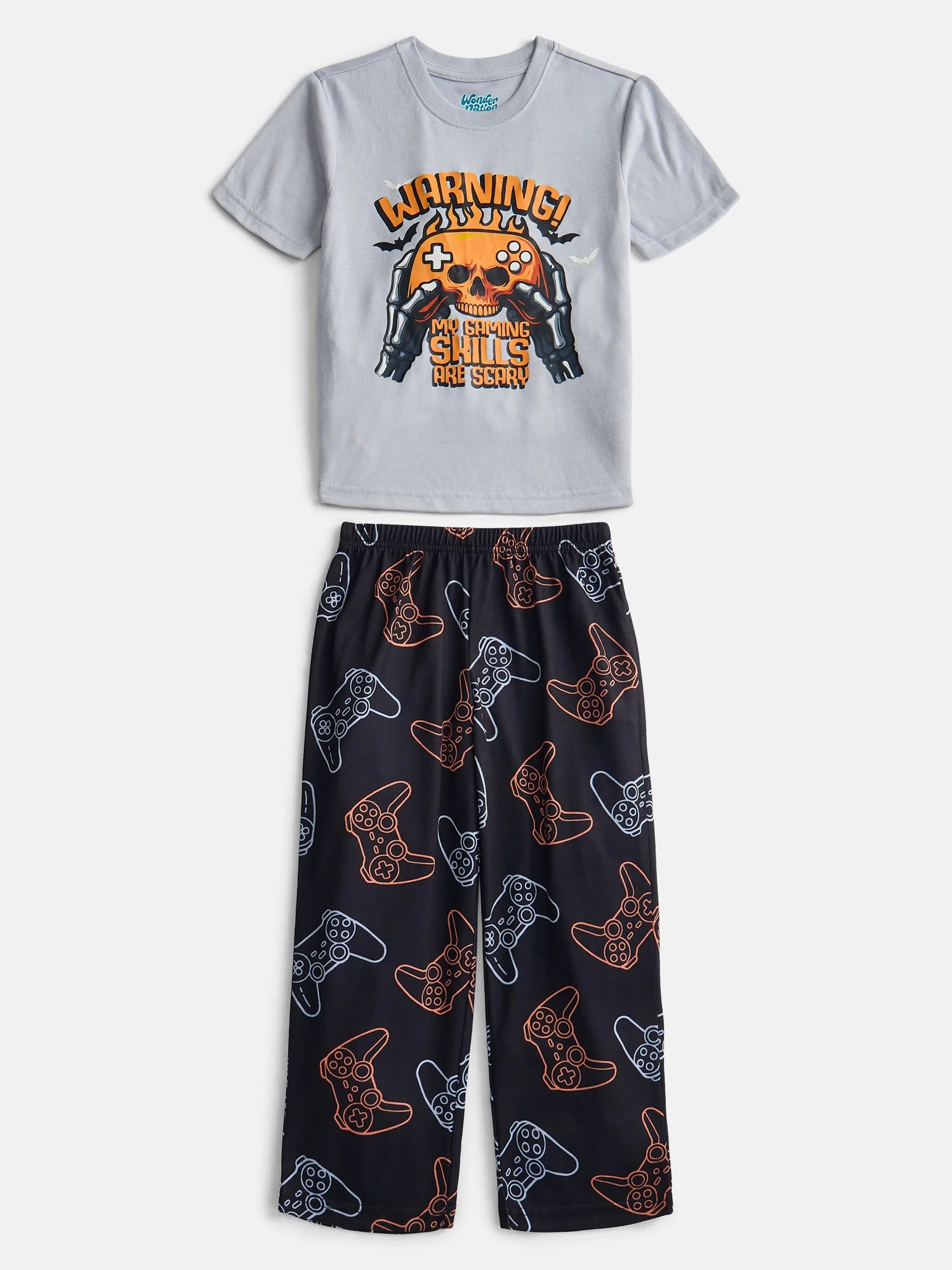 Wonder Nation Boys Short Sleeve Graphic Tee and Wide Leg Pants Sleep Set, 2-Piece, Sizes 4-18 | Walmart (US)