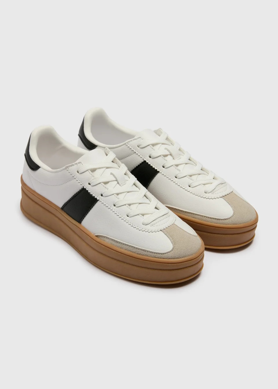 White Retro Platform Trainers | Matalan (UK)