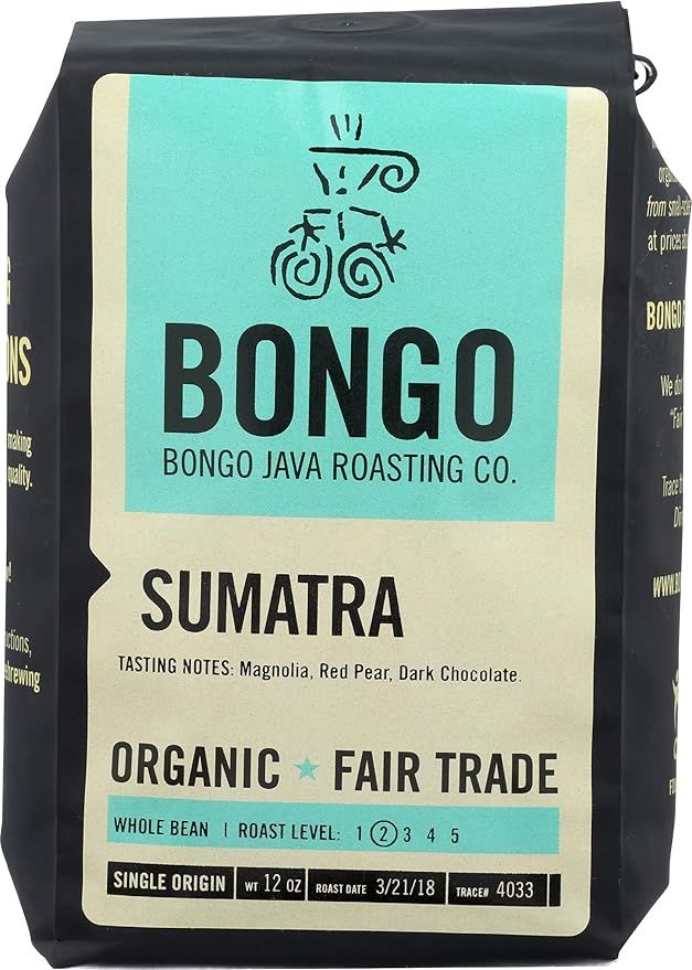 Bongo Java, Coffee Sumatra Organic, 12 Ounce | Amazon (US)