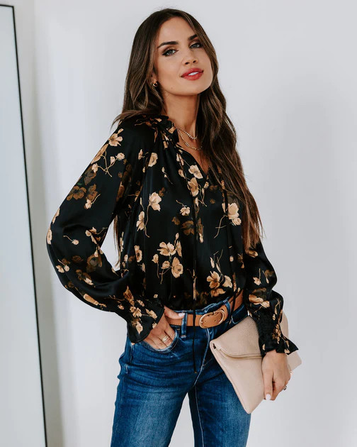 Evie Satin Floral Top | VICI