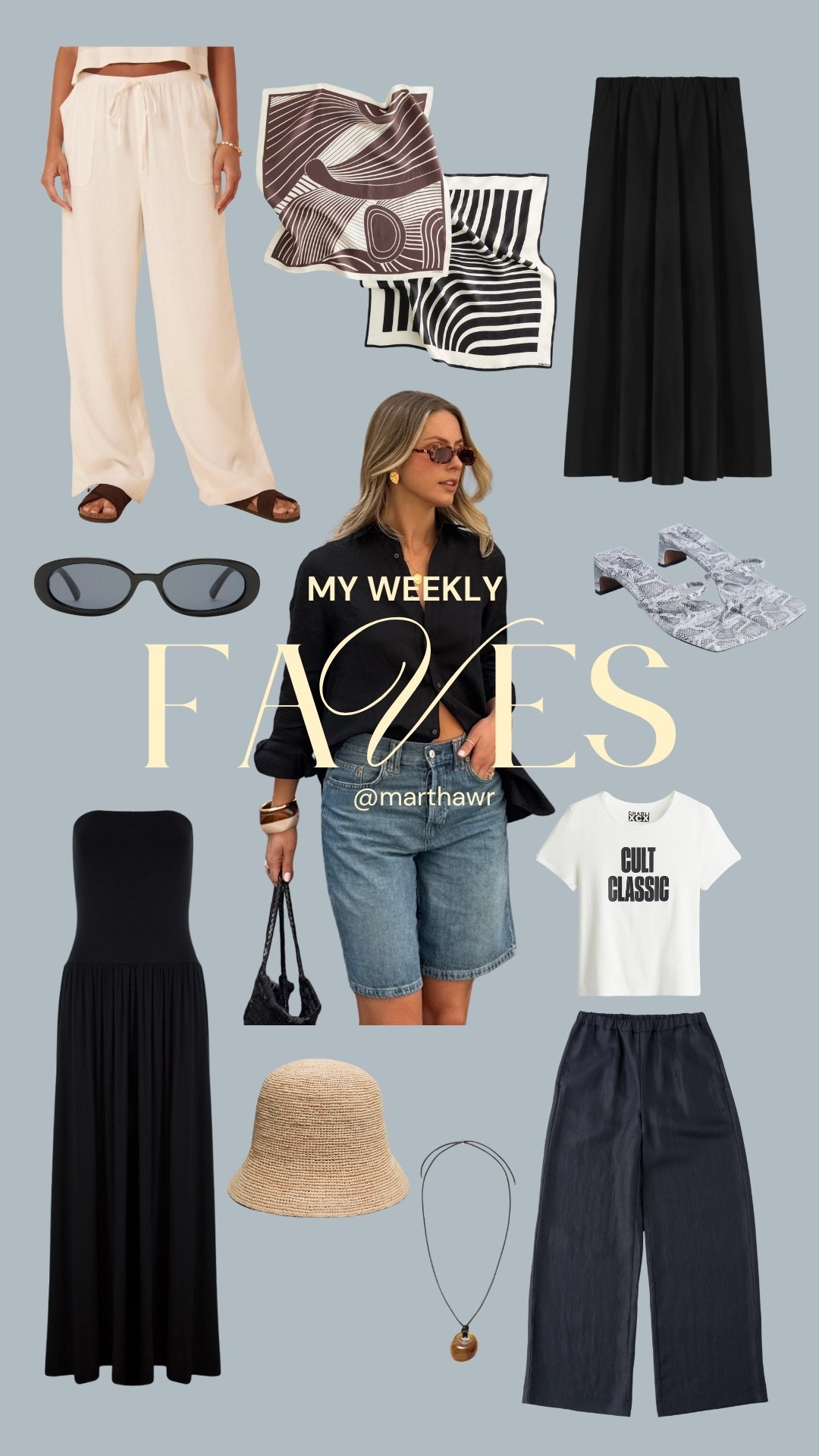 My most worn summer pieces part 2️⃣

Capsule wardrobe, wardrobe staples, summer staples, black sunglasses, black sundress, strapless black dress, black linen trousers, white linen trousers, graphic tee, raffia bag, jute bag, raffia hat, sun hat, denim jorts, snakeskin kitten heel, silk scarf, statement necklace, cord necklace, straw hat, straw bag

#LTKuk #LTKeurope #LTKsummer