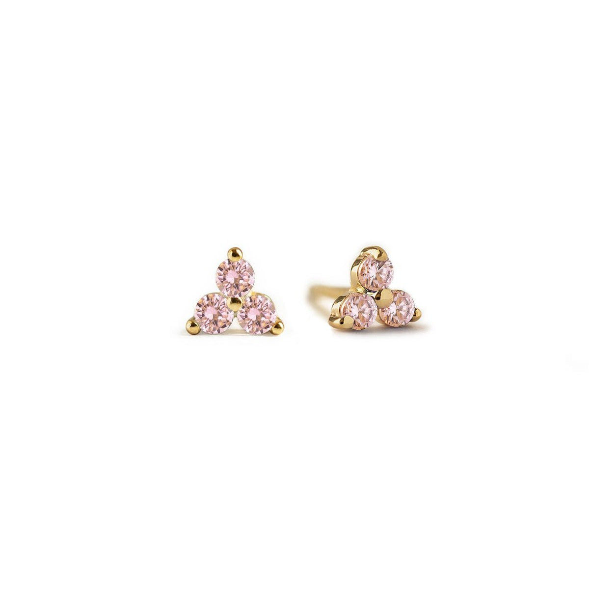 Gemstone Clover Studs Pink | AMY O