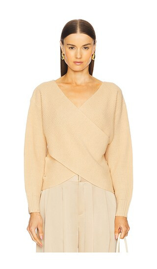 L'AGENCE Antonella Surplus Pullover Sweater in Beige. - size L | Revolve Clothing (Global)