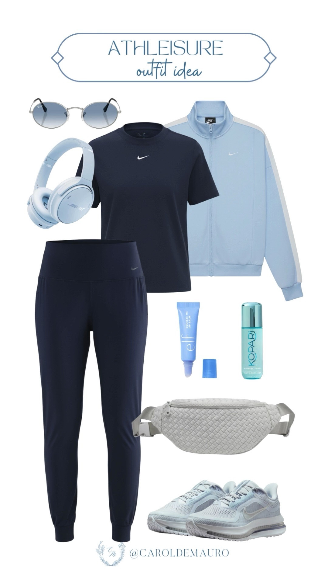 All blue for your next athleisure outfit! A total match with a blue Nike top, joggers, a trendy tracksuit jacket, paired with the Nike Pegasus Premium running shoes. Finish it off with sunglasses and a belt bag to put your mini essentials in for on-the-go.

casual style, sporty chic, fitness finds, monochrome look, activewear, running outfit, tech gadgets, gym ootd

#LTKSeasonal #LTKfitnessgoals #LTKActive