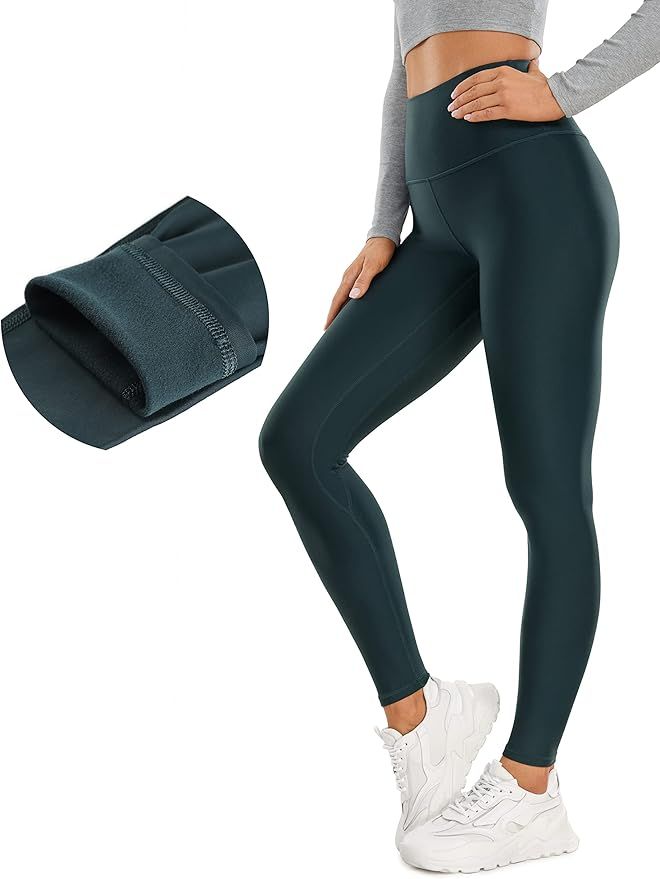 CRZ YOGA Women's Thermal Fleece Lined Leggings Winter High Waist Thick Yoga Pants Full Length Gym... | Amazon (UK)