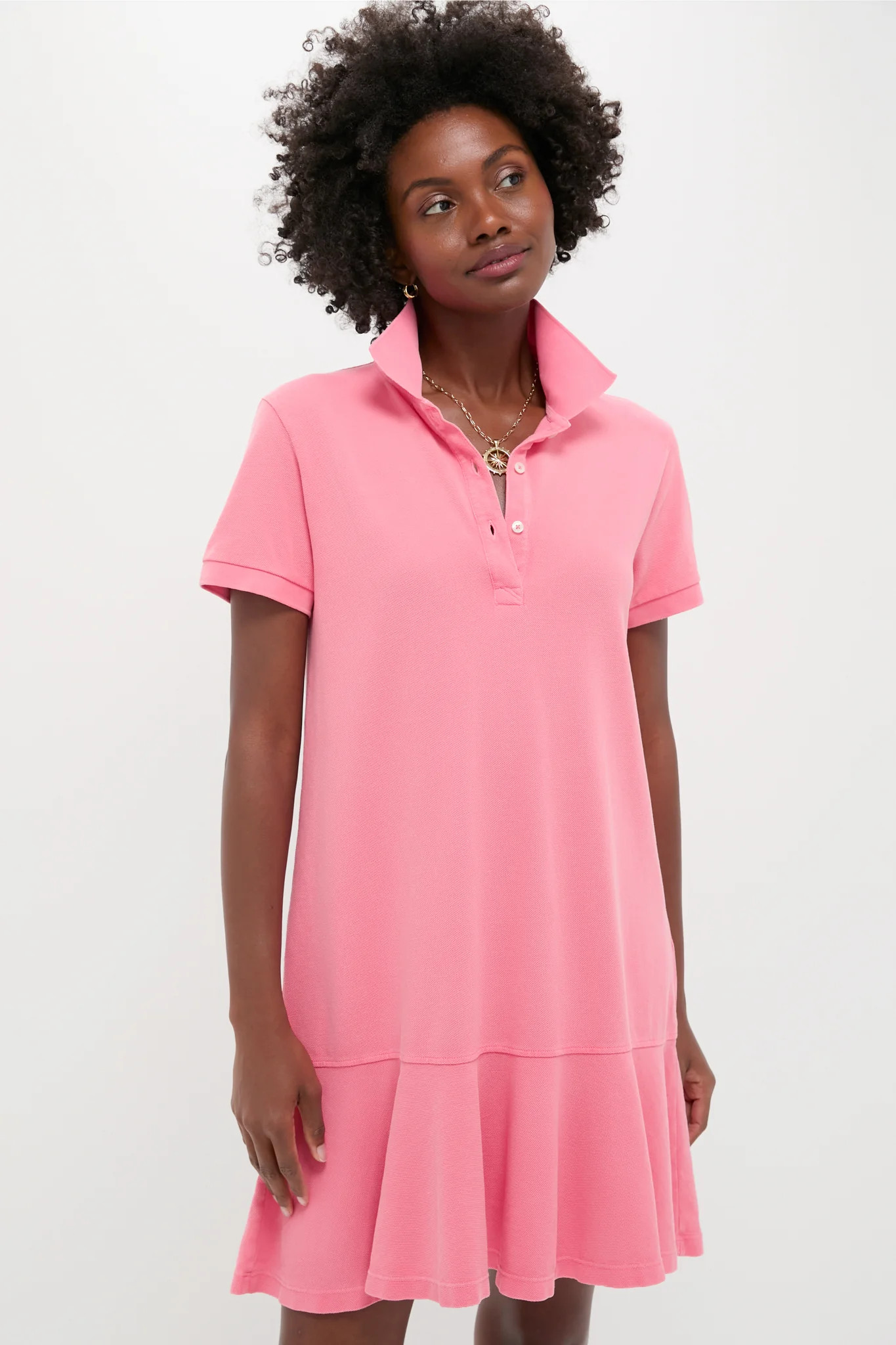 Hot Pink Pique May Polo Dress | Tuckernuck (US)