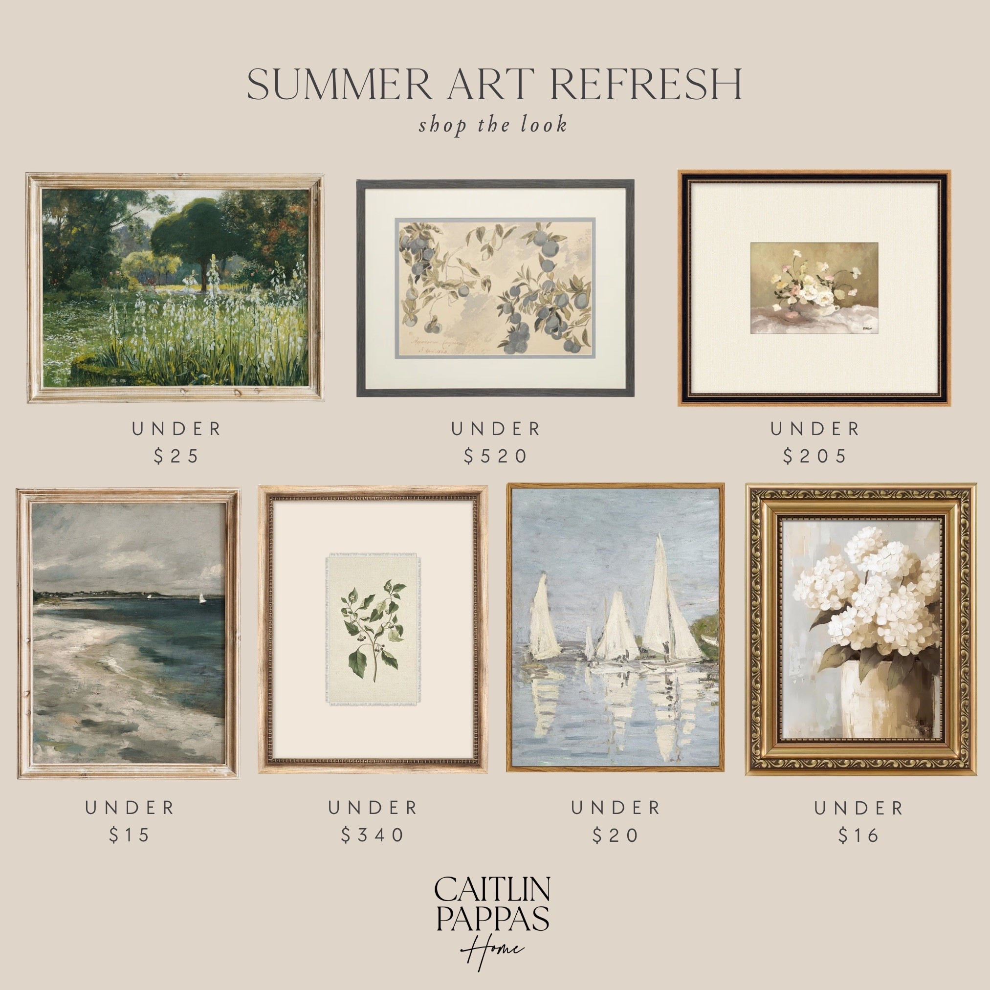 Summer wall art for a classic, neutral home 🤍 These pretty wall art decor pieces are a variety of price ranges for all budgets. 🙌🏻