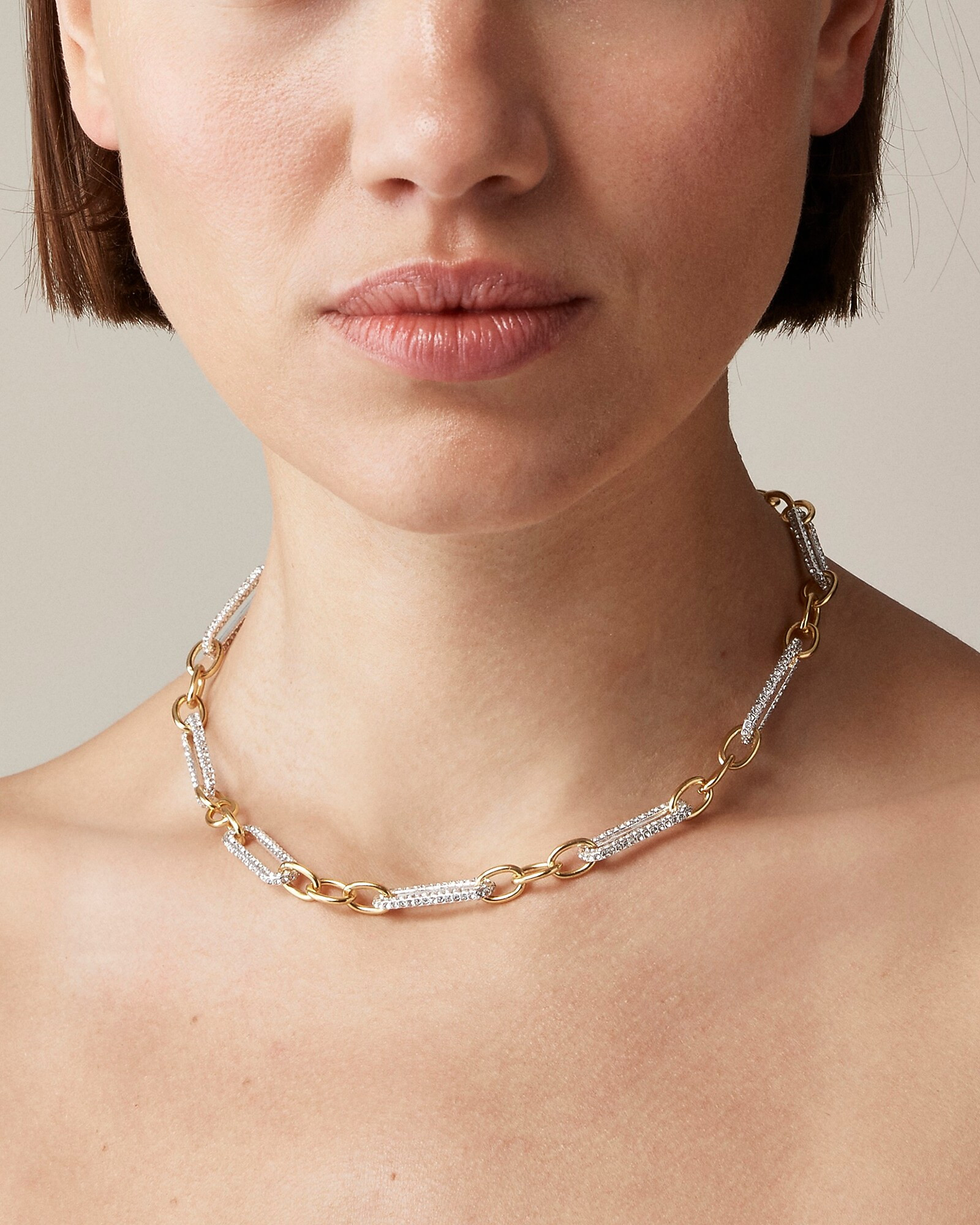 Pavé crystal link necklace | J. Crew US