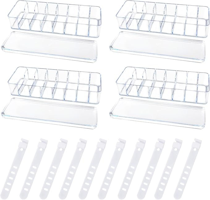 4pcs Clear Cable Management Box, Cord Organizer Box with 40 Cable Ties Clear Charger Cord Organiz... | Amazon (US)