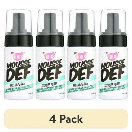 (4 pack) The Doux Mousse Def Texture Foam Travel/Trial Size 3.4 oz. Curly Hair Moisturizing | Walmart (US)