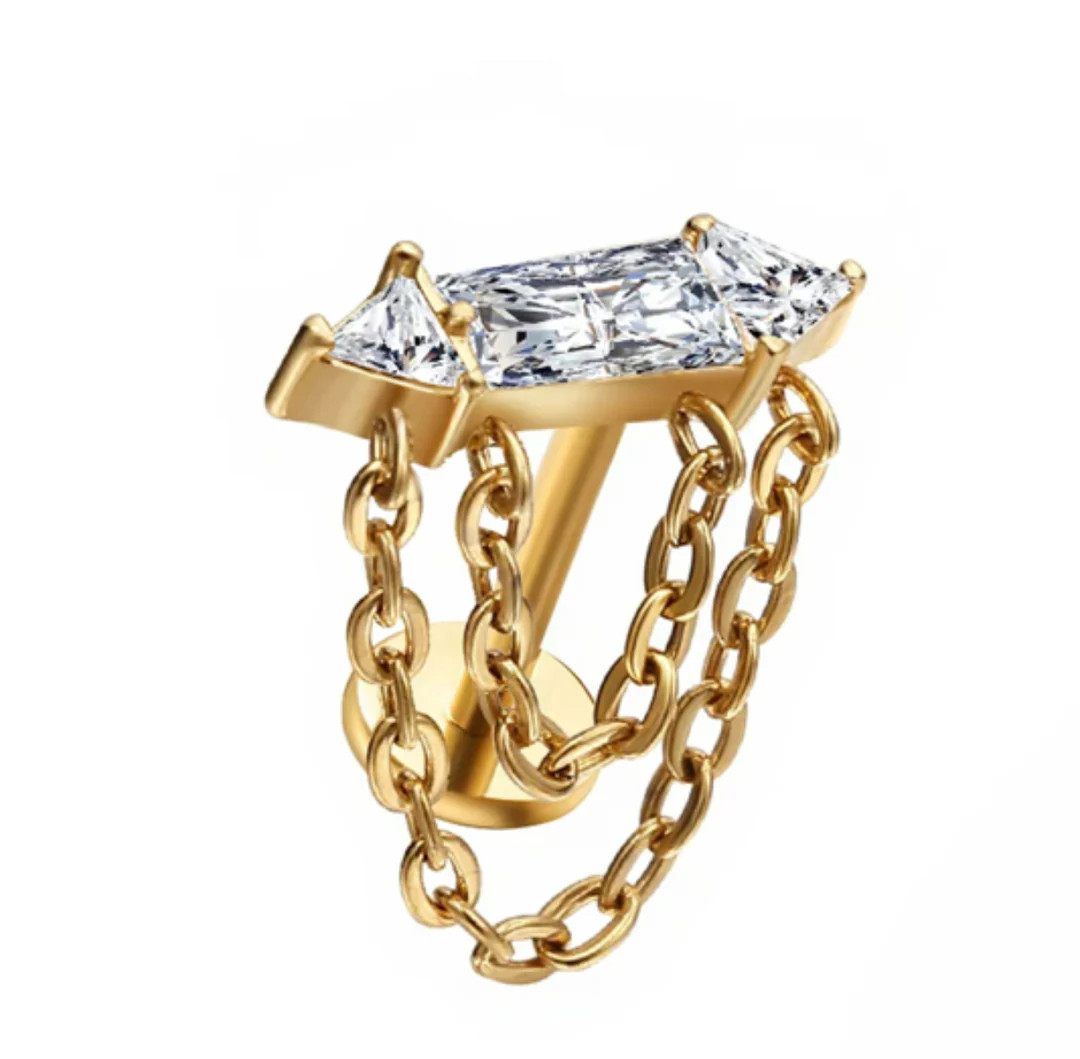 Coffin CZ Chain Flat Back | Pierced by Ash Design