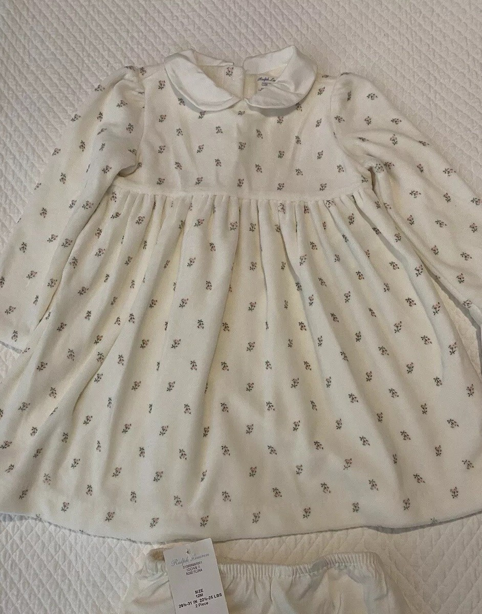 NWT RALPH LAUREN BABY GIRLS DRESS & BLOOMERS 12 MOS IVORY AND PINK FLORAL  | eBay | eBay US