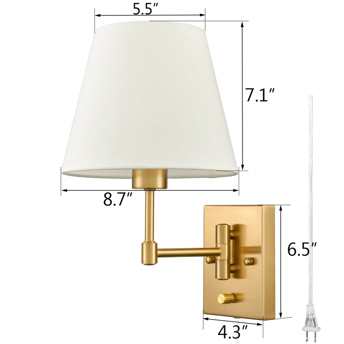 Gralin Iron Plug-in Swing Arm Sconce (Set of 2) | Wayfair North America