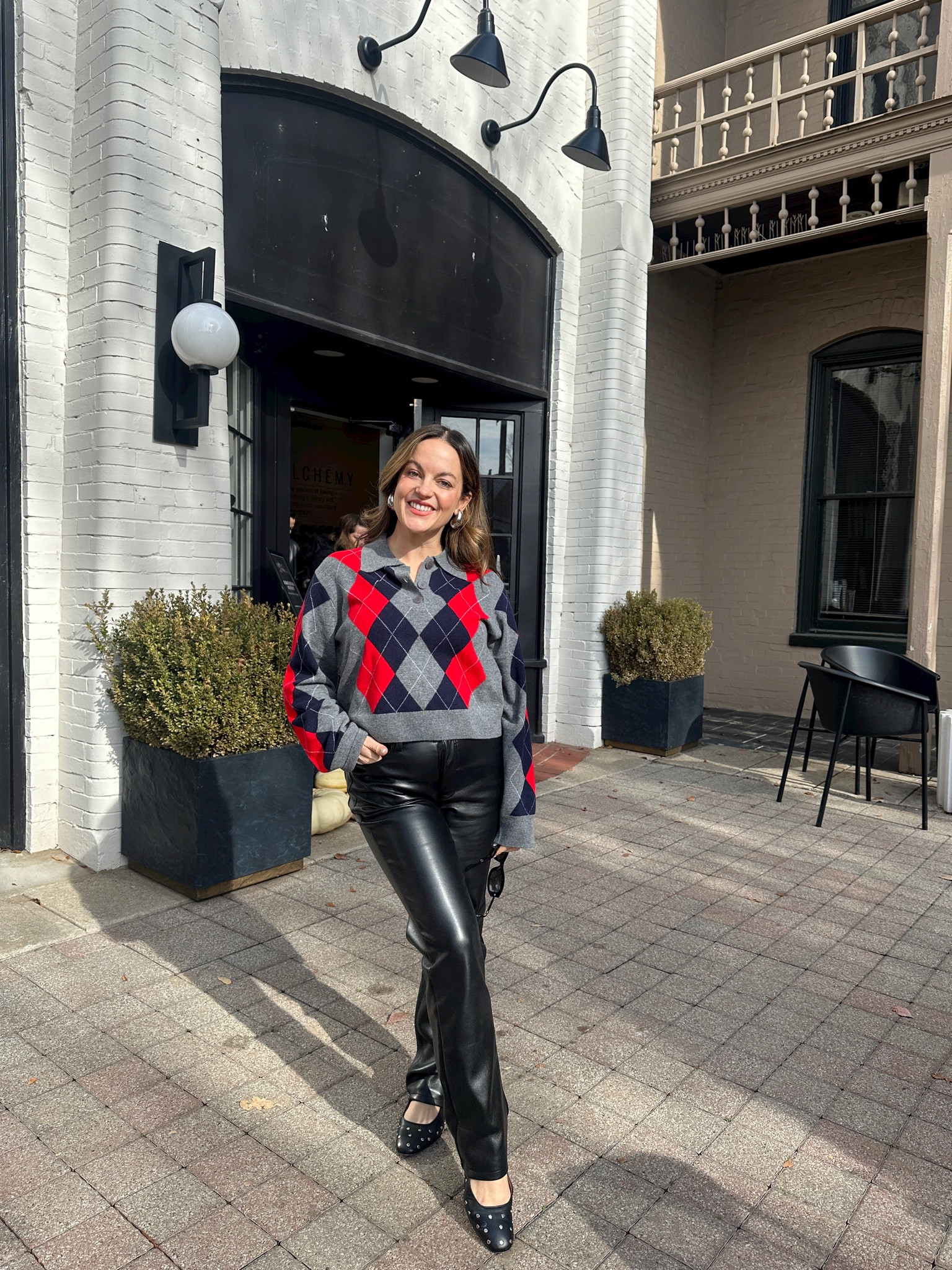 i love theses good american faux leather pants 🫶🏼 wearing the 4, plus this sweater is on sale too 

#LTKstyletip #LTKCyberWeek