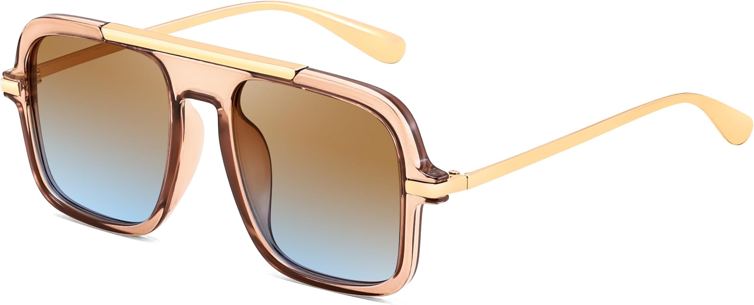 FEISEDY Retro Square Aviator Sunglasses for Women Men Trendy 70s Shades B4193 | Amazon (US)